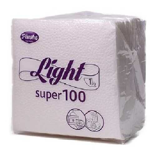 Салфетки Plushe light белые 22.5 см 1 слой 75 лист в Рубль Бум