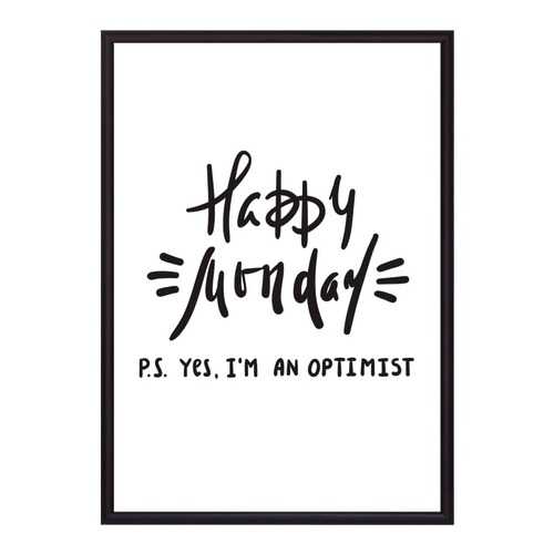 Постер в рамке Happy Monday 30х40 см в Рубль Бум