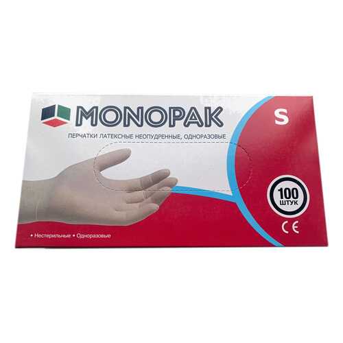 Перчатки Monopak виниловые неопудренные белые S 100 шт 50 пар в Рубль Бум