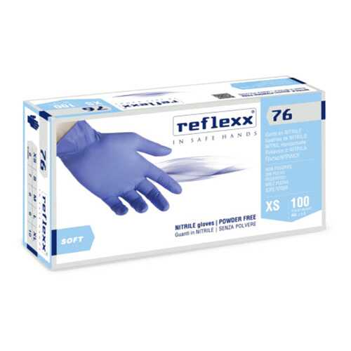Резиновые перчатки, нитриловые, синие, Reflexx R76-L. 3,5 гр. Толщина 0,07 мм. в Рубль Бум