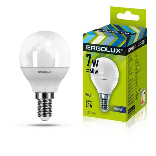 Лампа светодиодная ERGOLUX 12142 LED-G45-7W-E14-3K в Рубль Бум